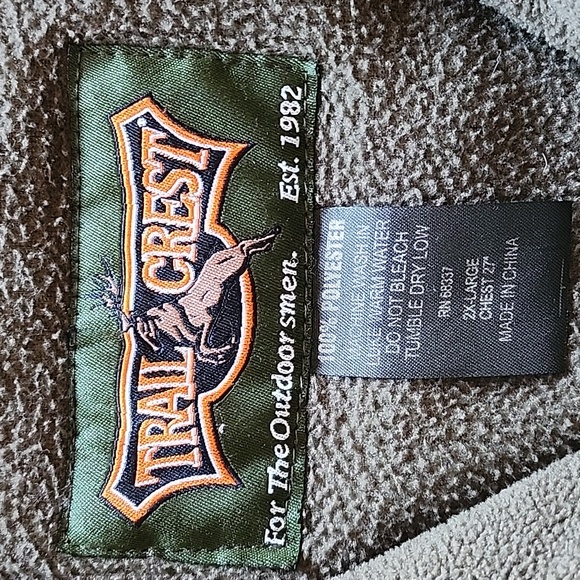 Trail Crest Men's Mossy Oak Fleece Jacket Size 2X - Picture 5 of 11